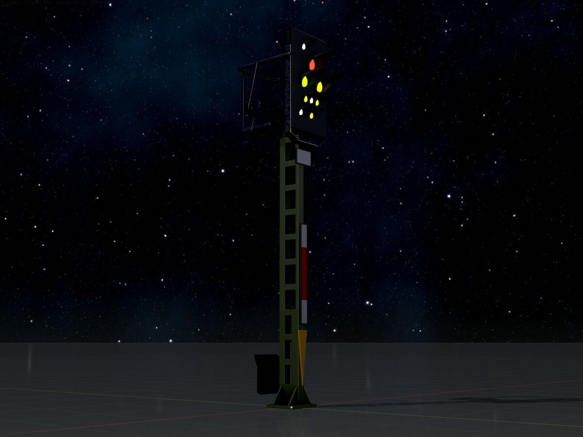 KS Railway Signal Post 4500mm Version-6 Low-poly 3D model_4