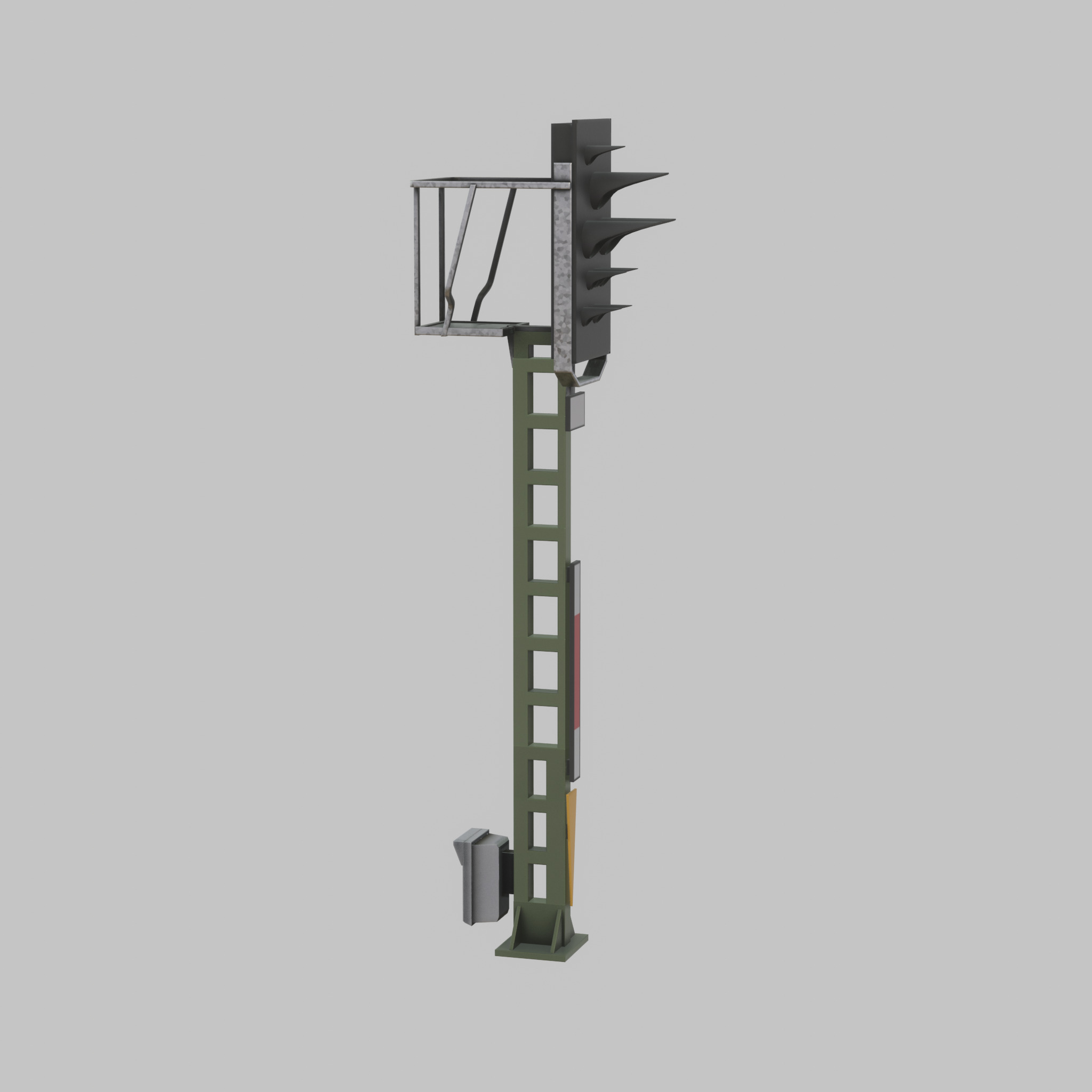KS Railway Signal Post 4500mm Version-6 Low-poly 3D model_38