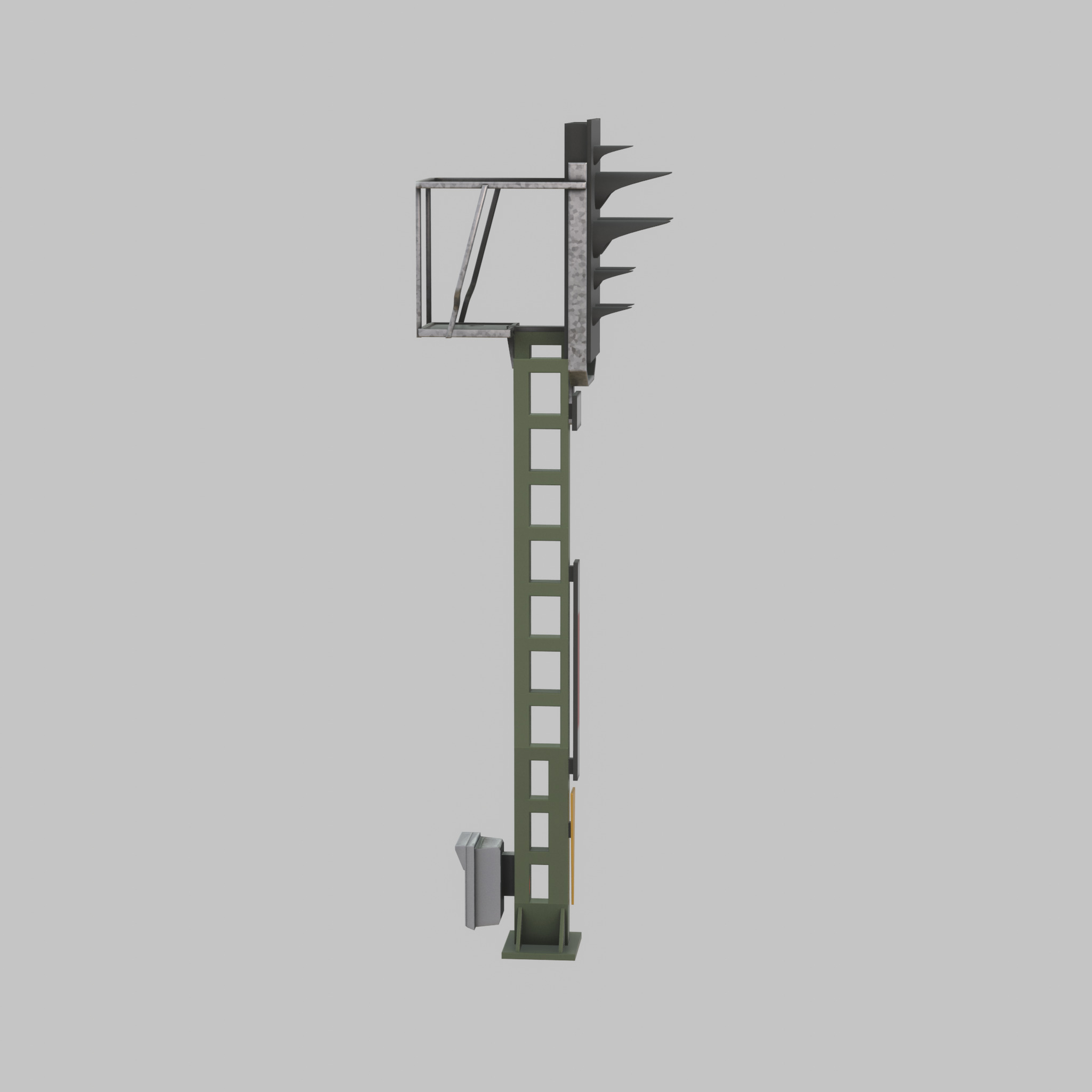 KS Railway Signal Post 4500mm Version-6 Low-poly 3D model_37