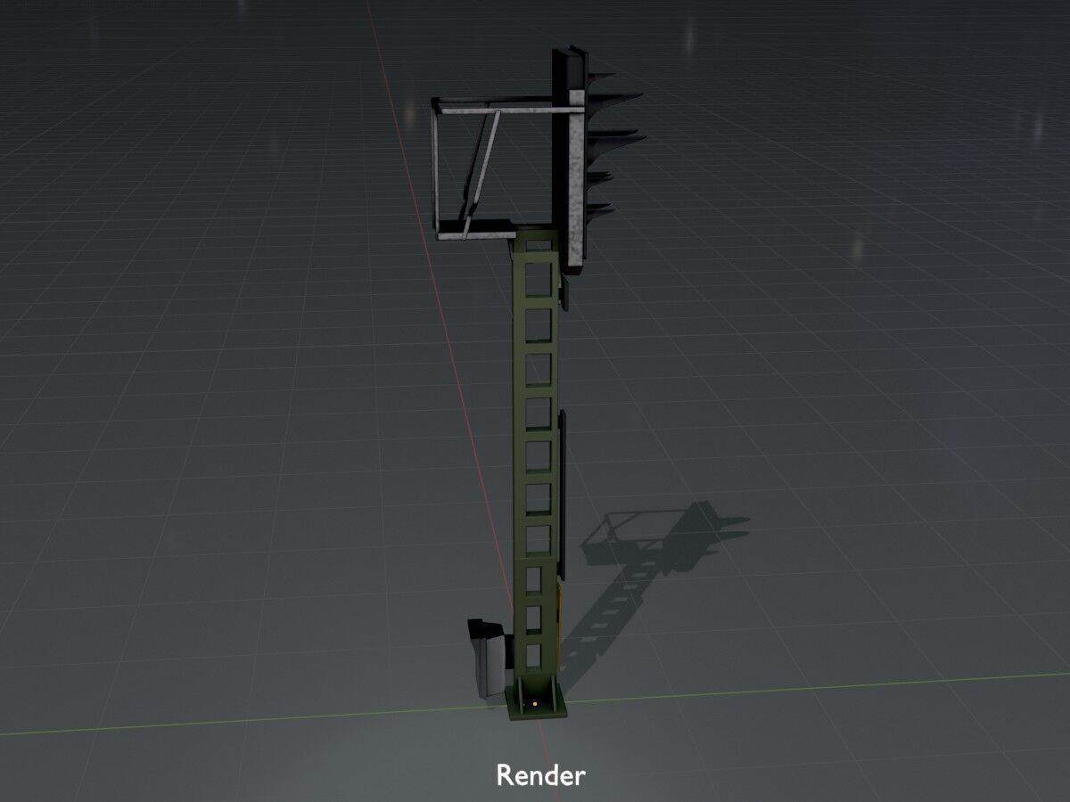 KS Railway Signal Post 4500mm Version-6 Low-poly 3D model_16
