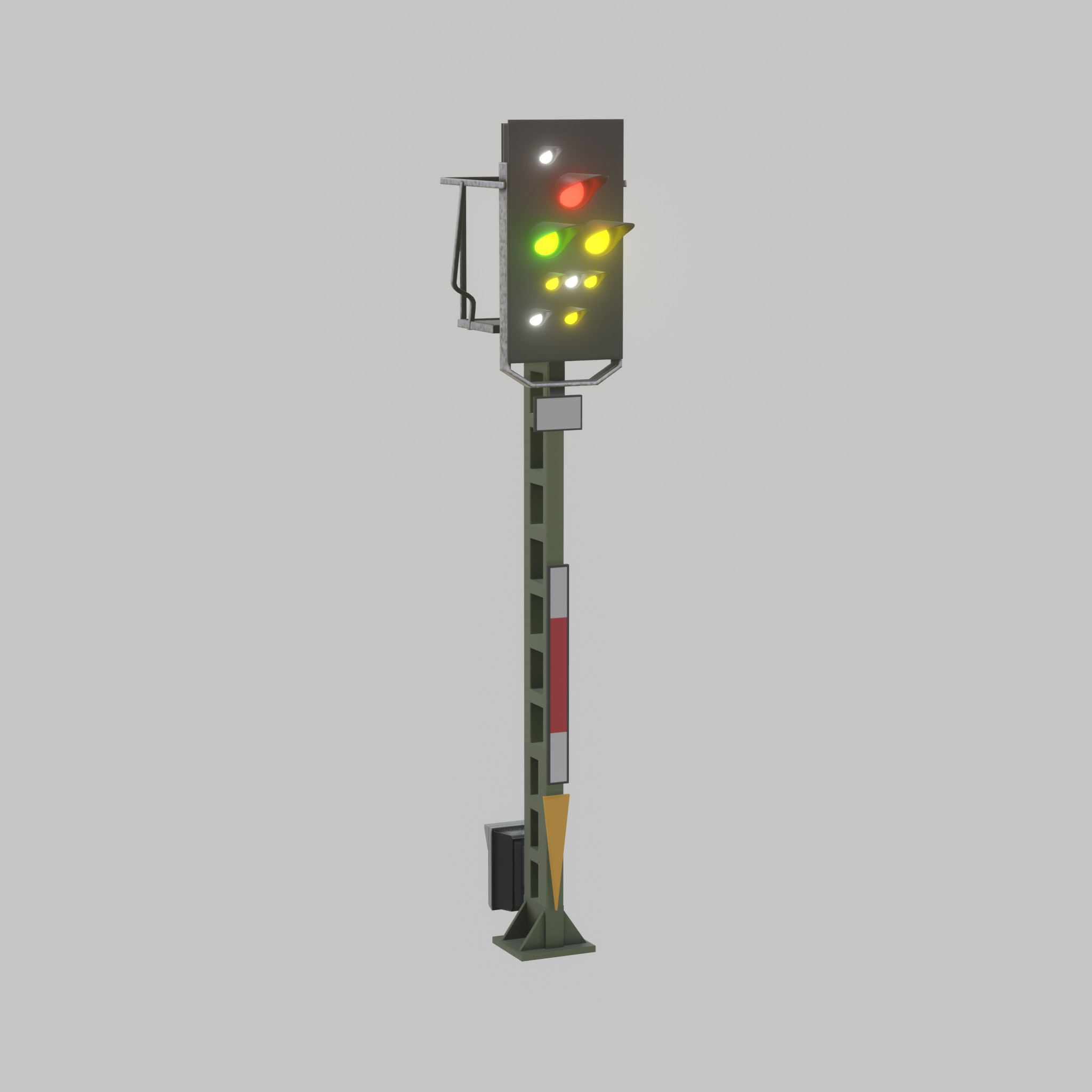 KS Railway Signal Post 4500mm Version-6 Low-poly 3D model_42