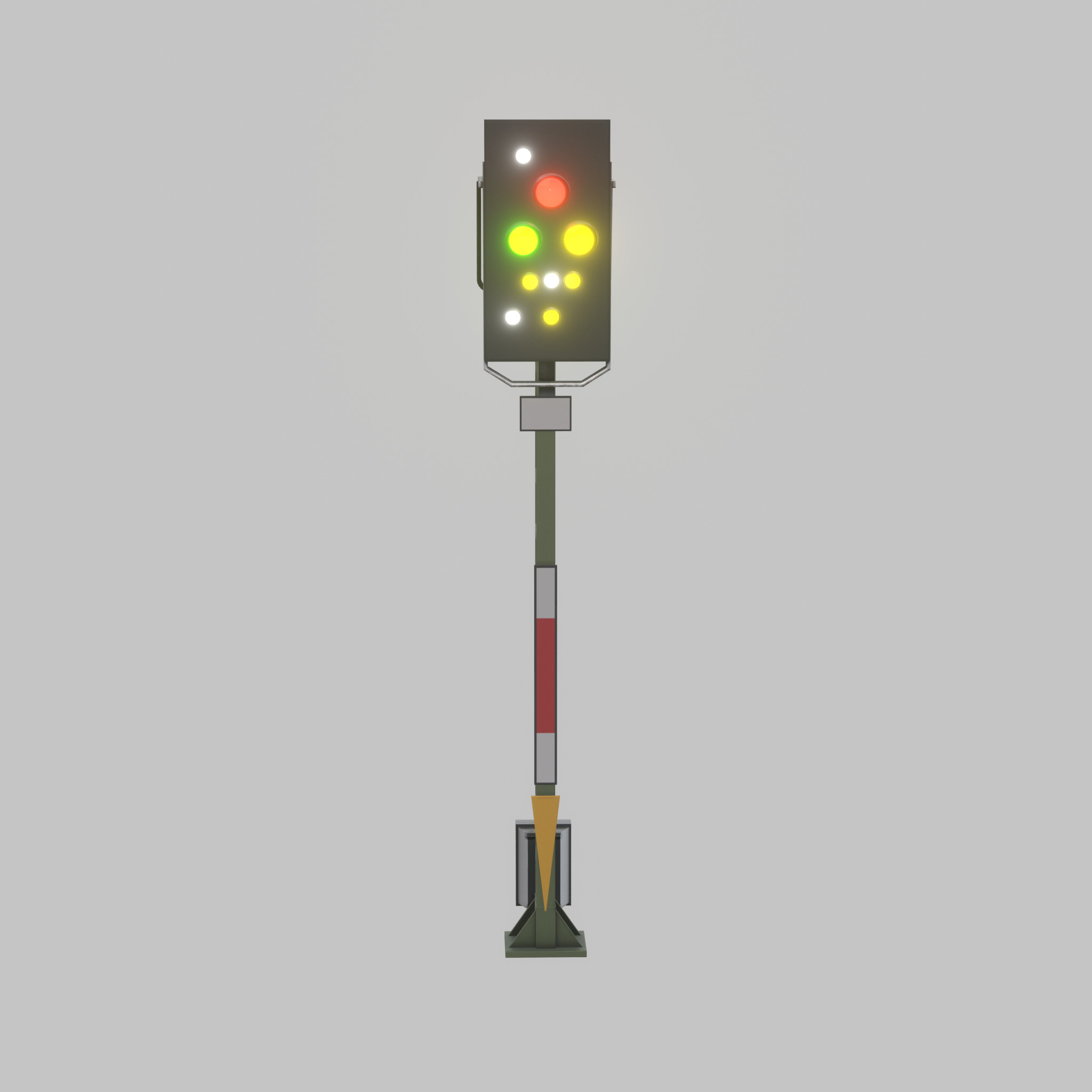 KS Railway Signal Post 4500mm Version-6 Low-poly 3D model_22