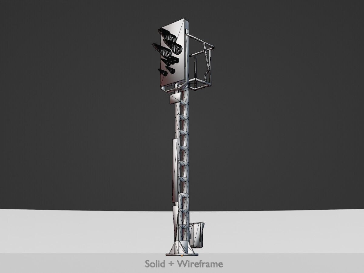 KS Railway Signal Post 4500mm Version-6 Low-poly 3D model_9