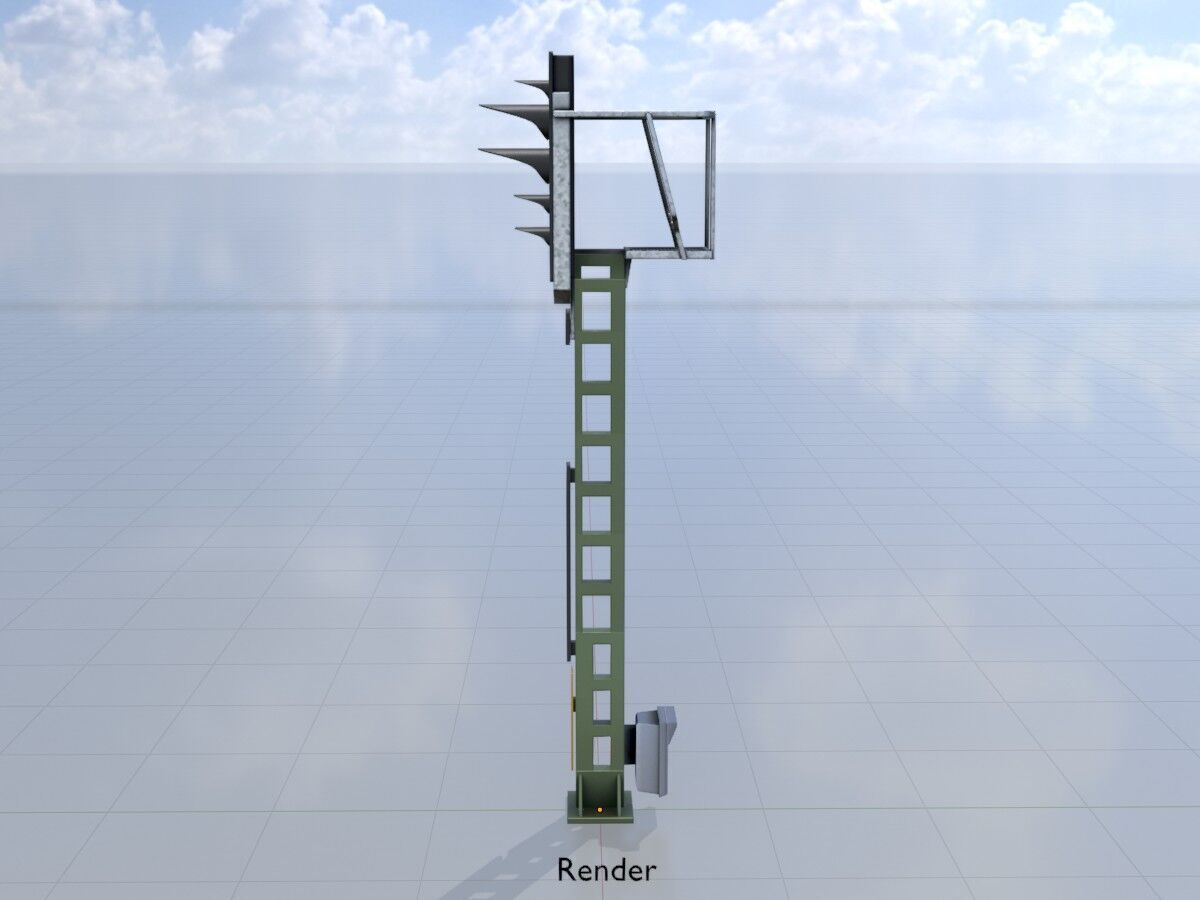 KS Railway Signal Post 4500mm Version-6 Low-poly 3D model_14