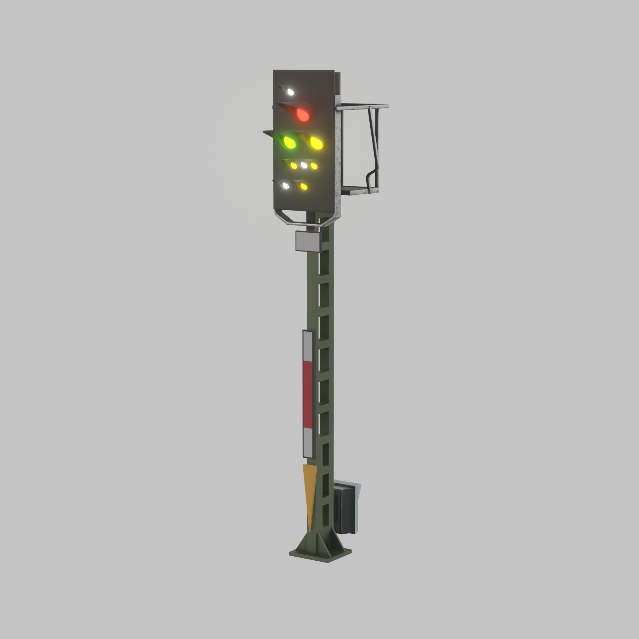 KS Railway Signal Post 4500mm Version-6 Low-poly 3D model_45