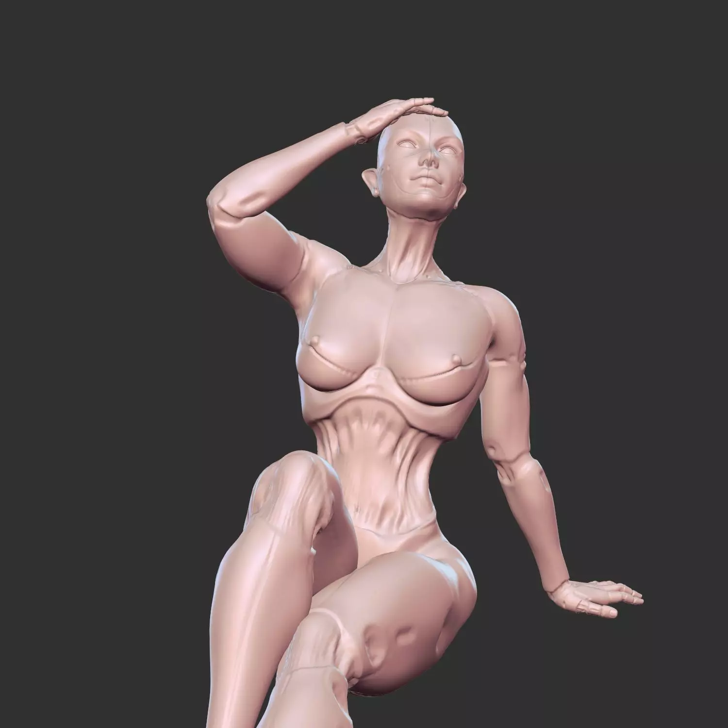Seductive Mechanical Woman 3D Print STL 3D print model_0