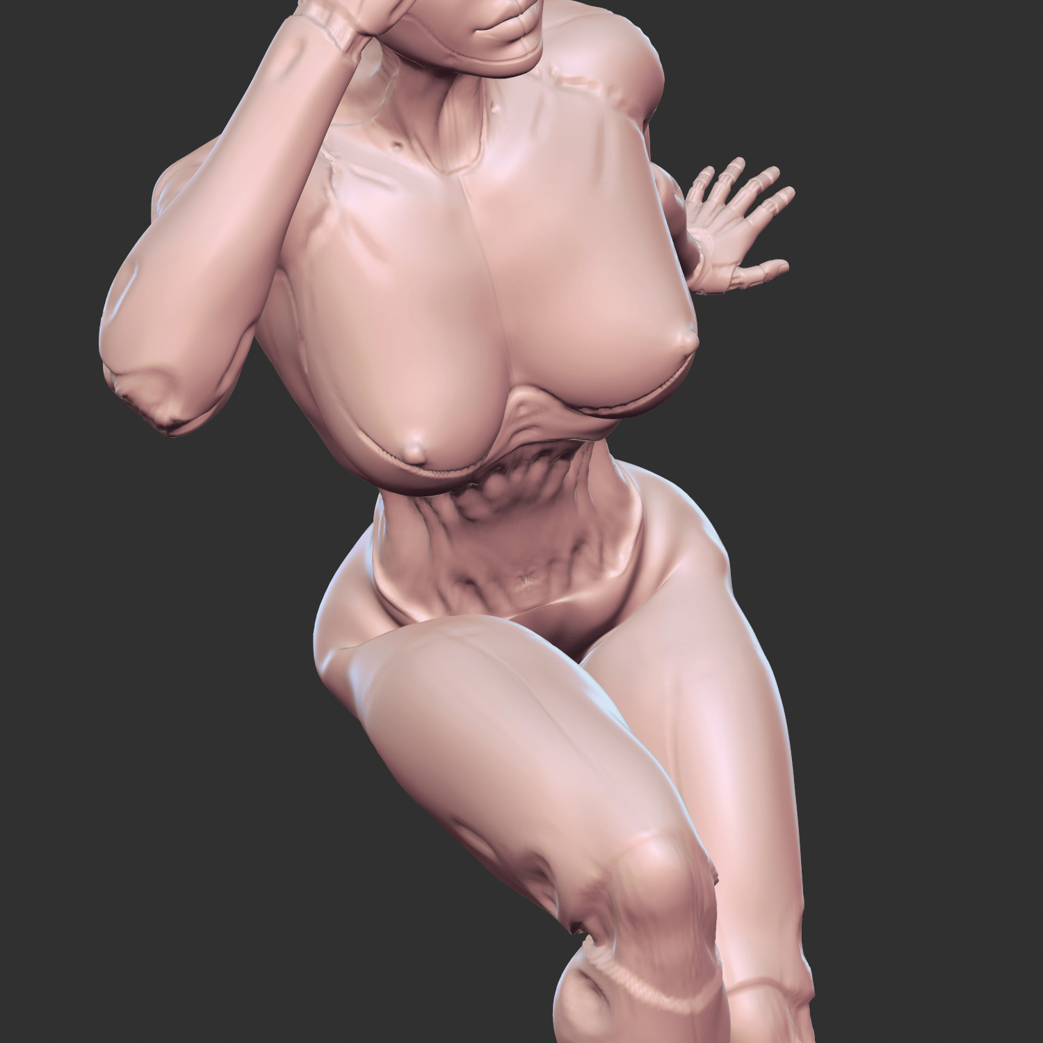Seductive Mechanical Woman 3D Print STL 3D print model_1