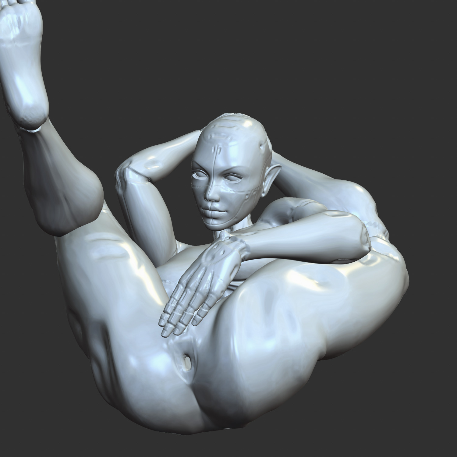 Sci-Fi Courtesan AI Babe NSFW Erotic STL 3D print model_2