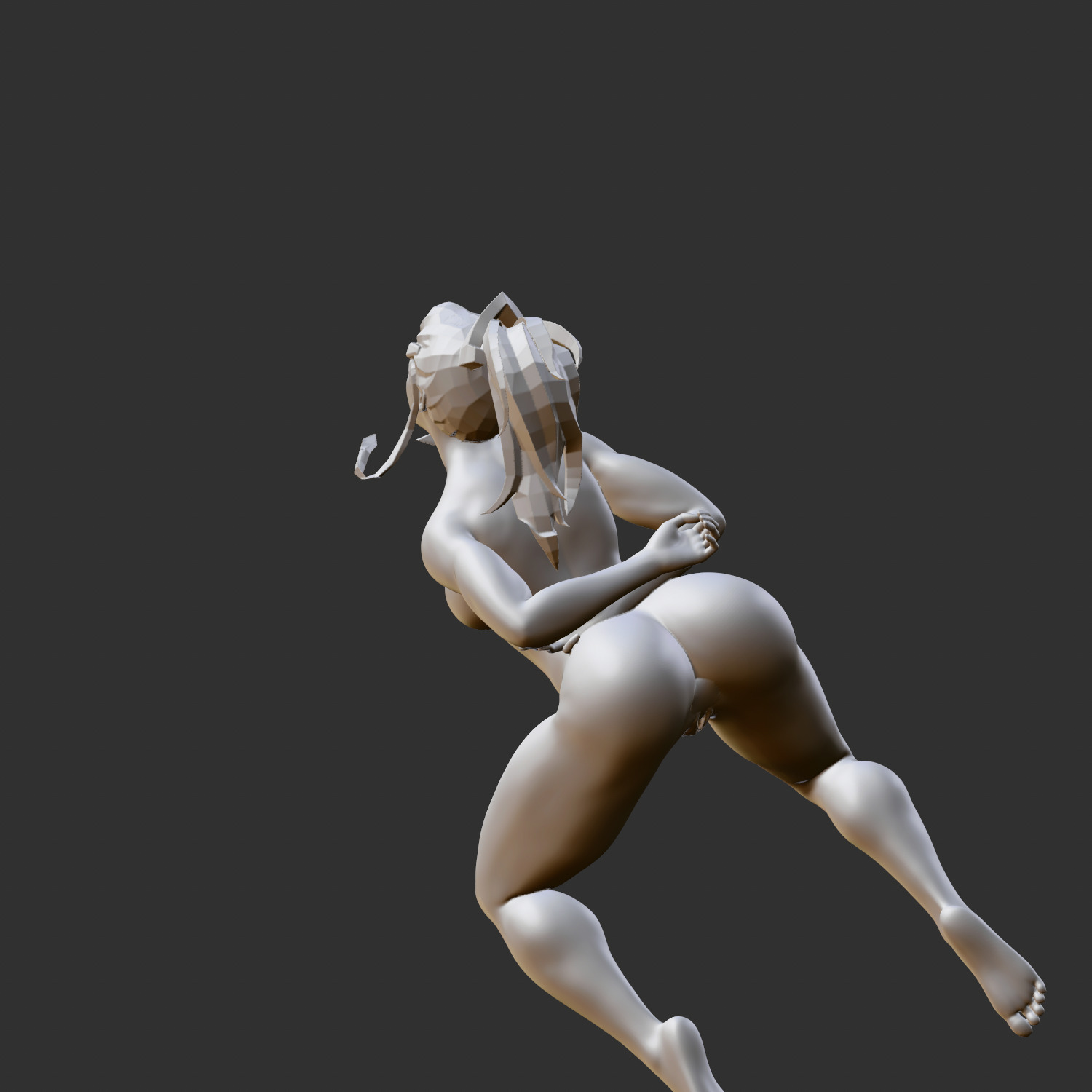 Naughty Elf Girl Busty Body Erotic 3D Print STL 3D print model_3