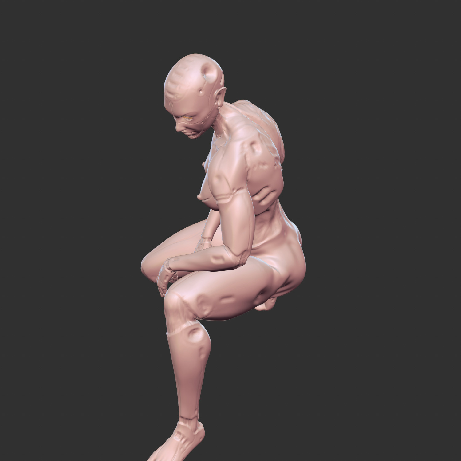 Lewd Robotic Waifu with Cybernetic Body STL 3D print model_4