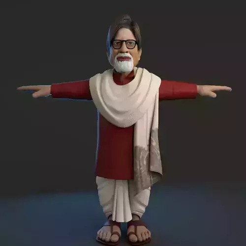 Amitabh Bachan Low-poly 3D model