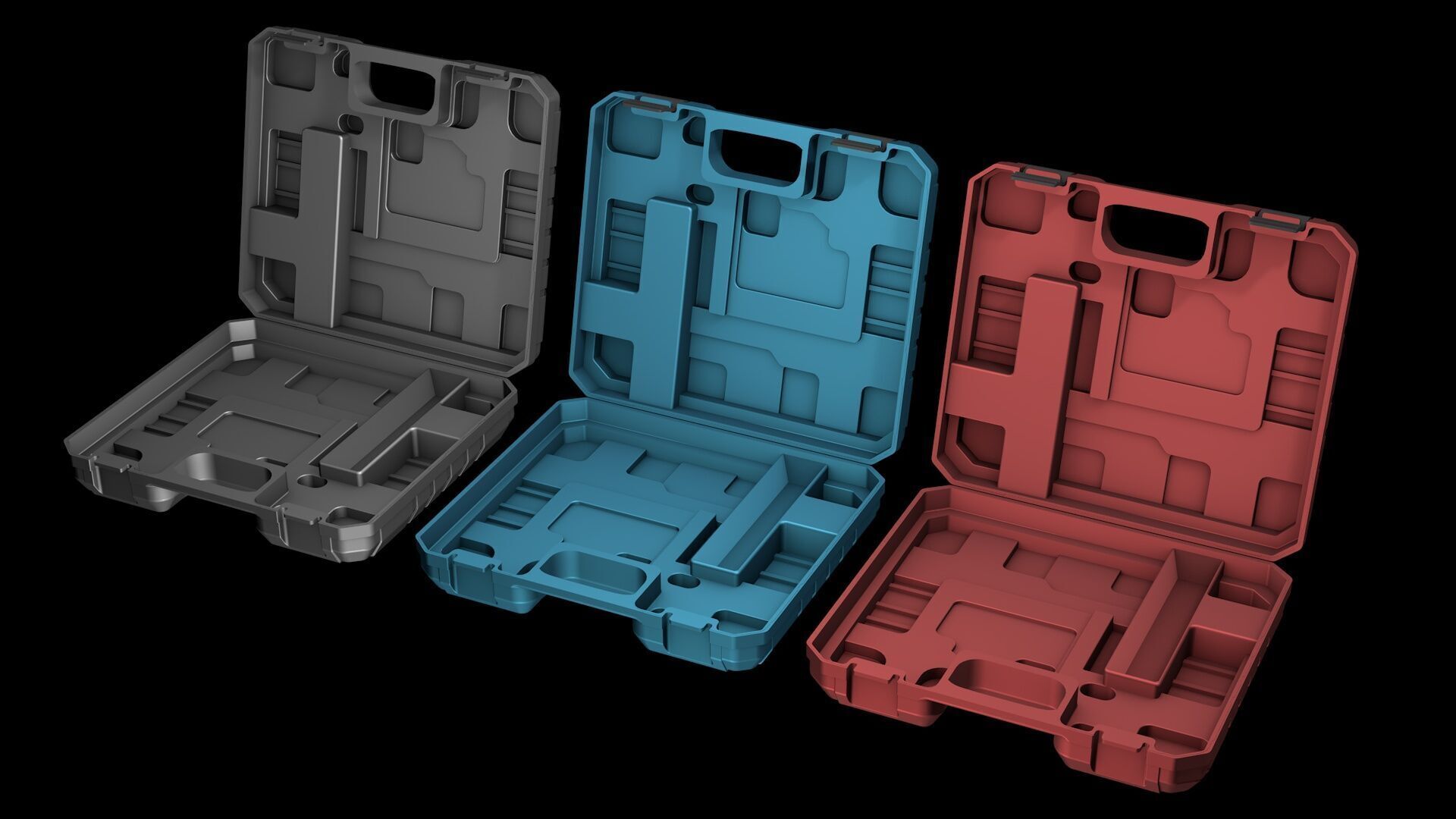Impact resistant tool case suitcase 3D model_5