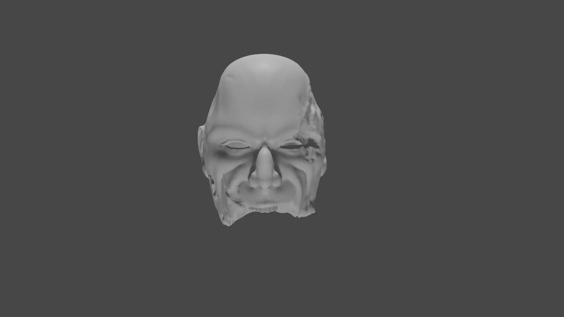 Jawless Zombie Action Figure Head Sculpt 3D print model 3D print model_0