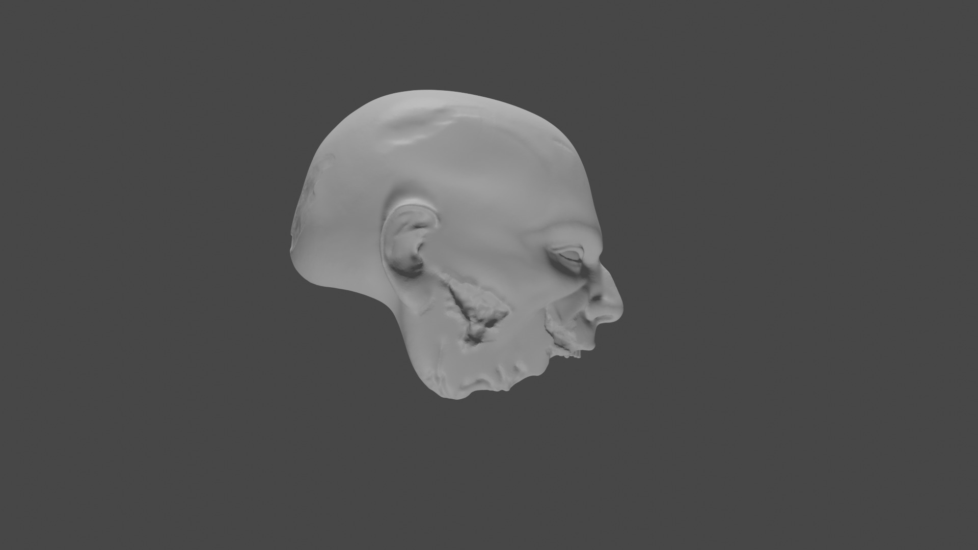 Jawless Zombie Action Figure Head Sculpt 3D print model 3D print model_2