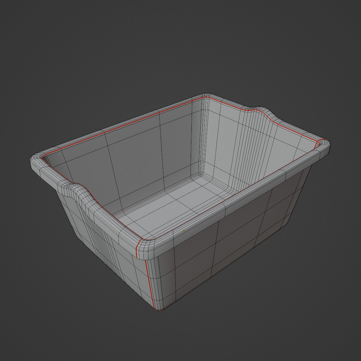 Simple Plastic Wash Basin C Set Low-poly 3D model_21
