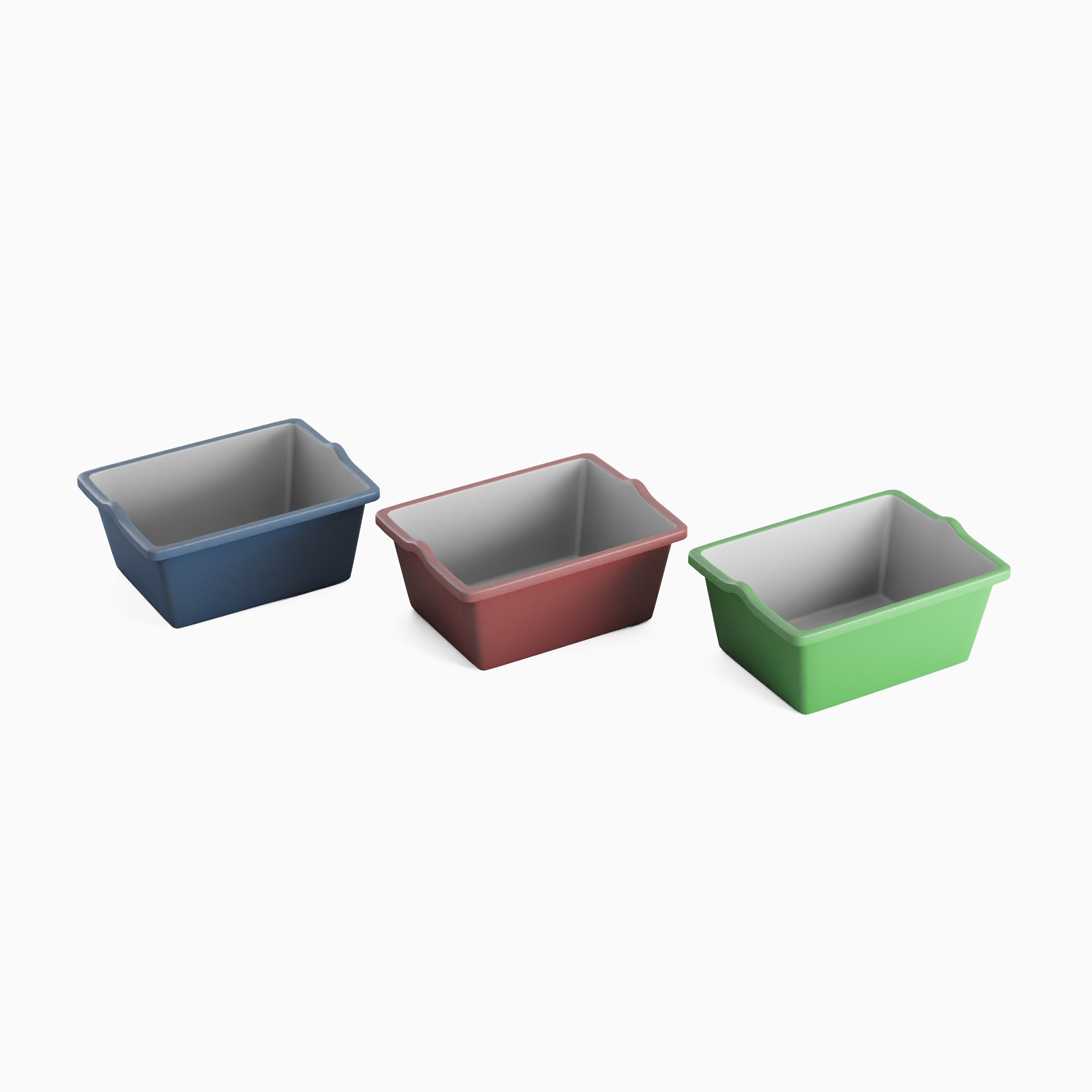 Simple Plastic Wash Basin C Set Low-poly 3D model_1