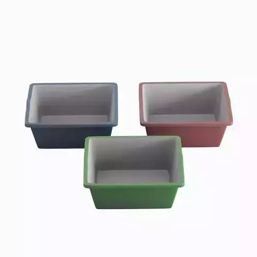 Simple Plastic Wash Basin C Set Low-poly 3D model