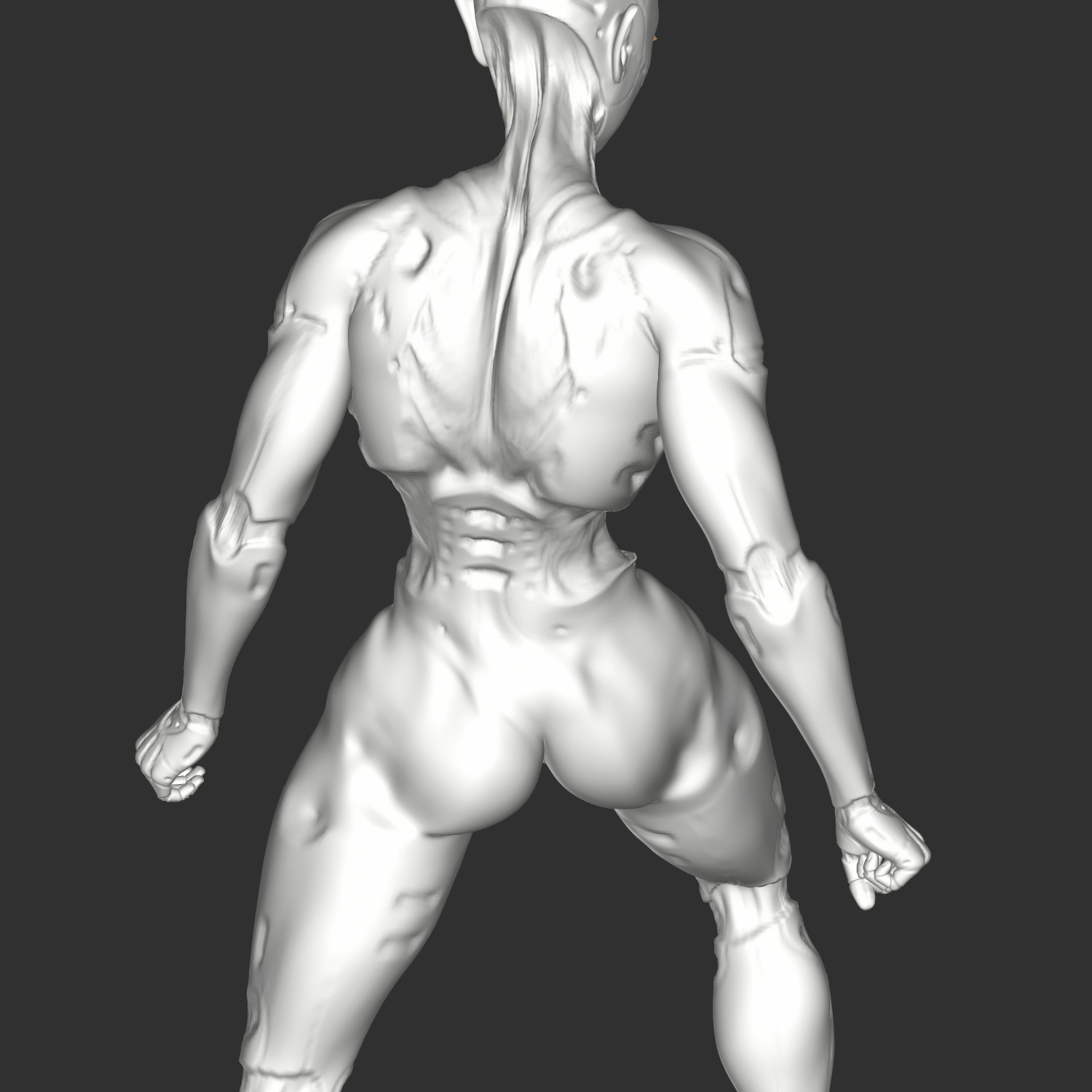 Hentai Waifu in Tight Outfit Sensual Pose STL 3D print model_4