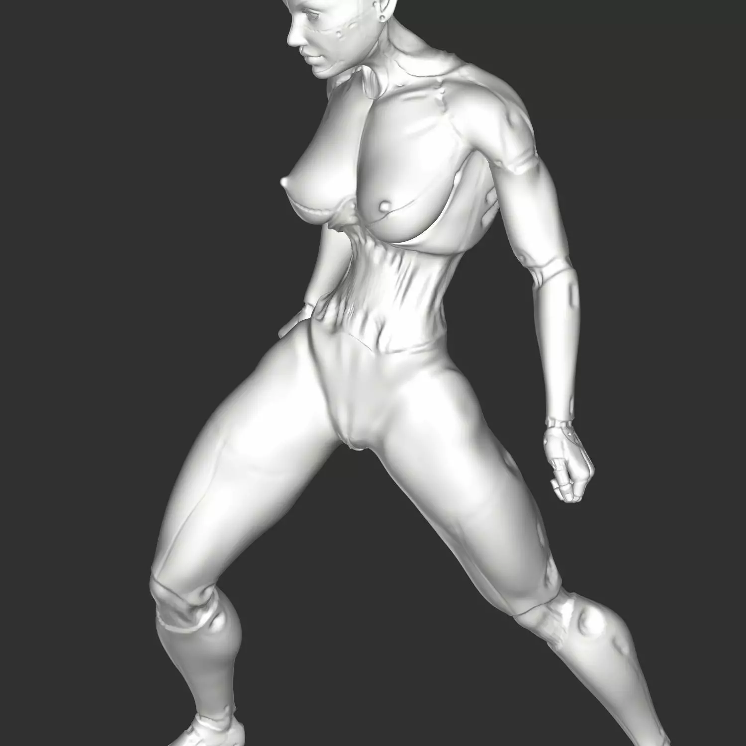 Hentai Waifu in Tight Outfit Sensual Pose STL 3D print model_0