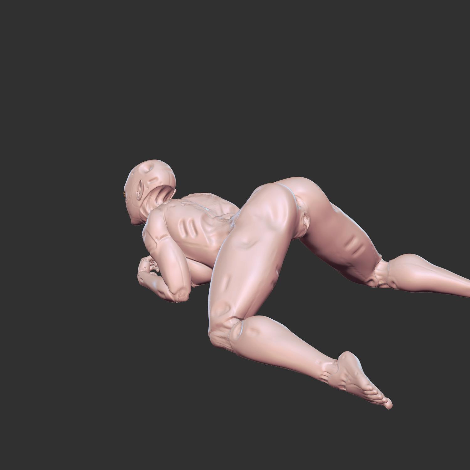 Half-Mechanical Girl NSFW Erotic Pose 3D Model 3D print model_4