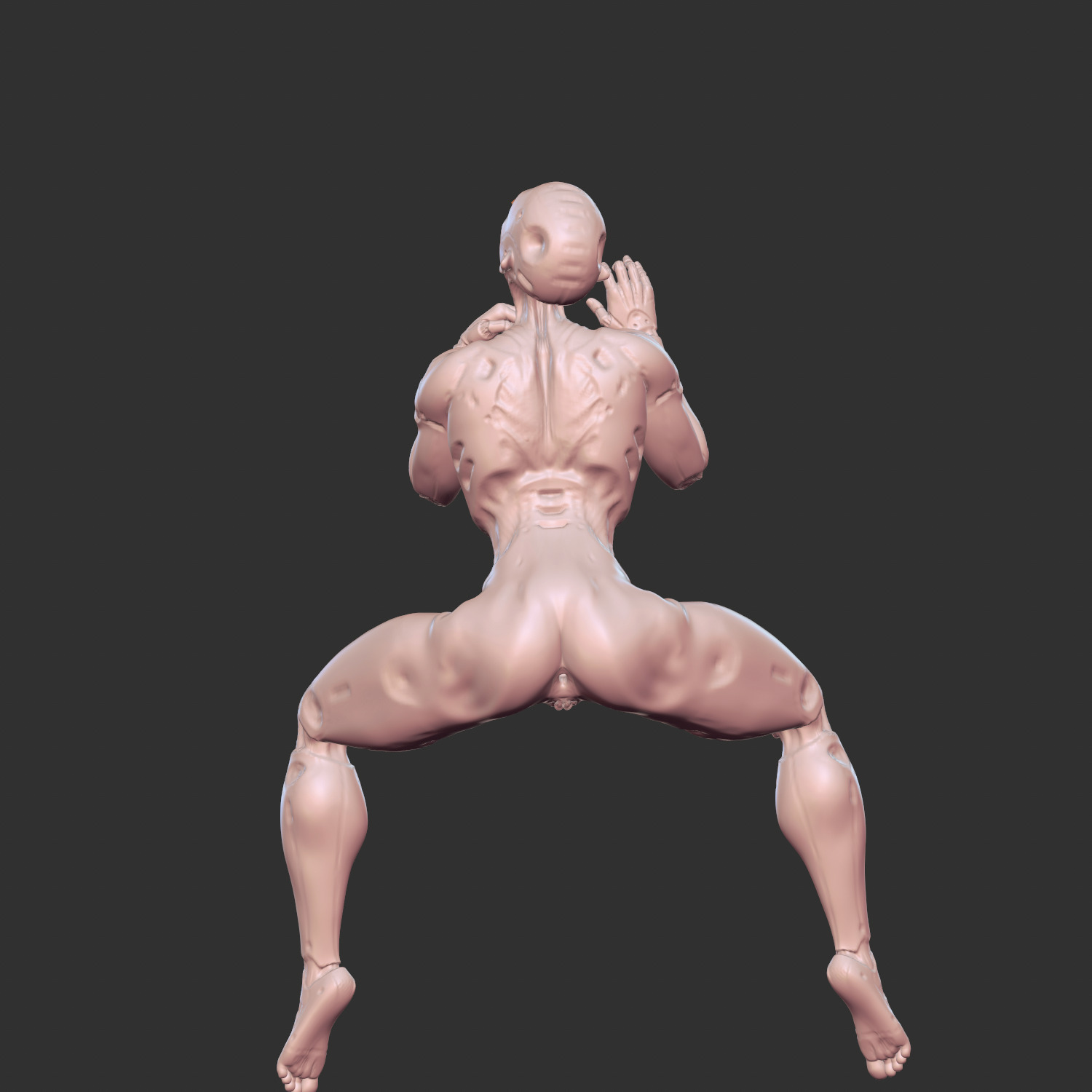 Half-Mechanical Girl NSFW Erotic Pose 3D Model 3D print model_1