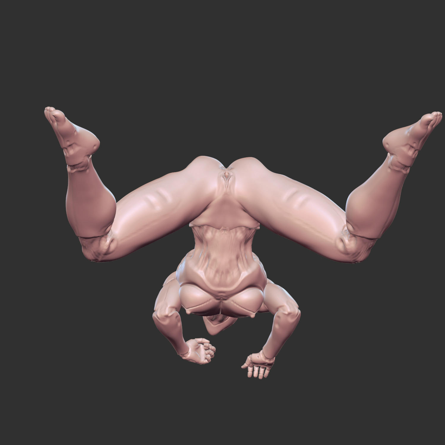 Half-Mechanical Girl NSFW Erotic Pose 3D Model 3D print model_2