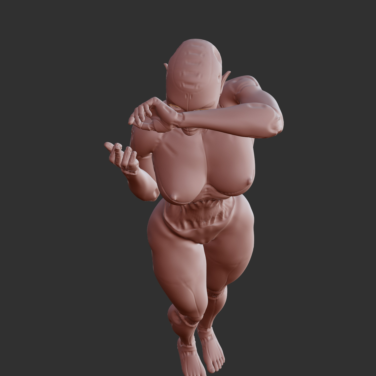 Futuristic Sci-Fi Babe with Metal Body Attitude STL 3D print model_8