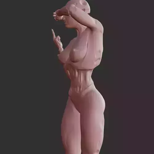 Futuristic Sci-Fi Babe with Metal Body Attitude STL 3D print model