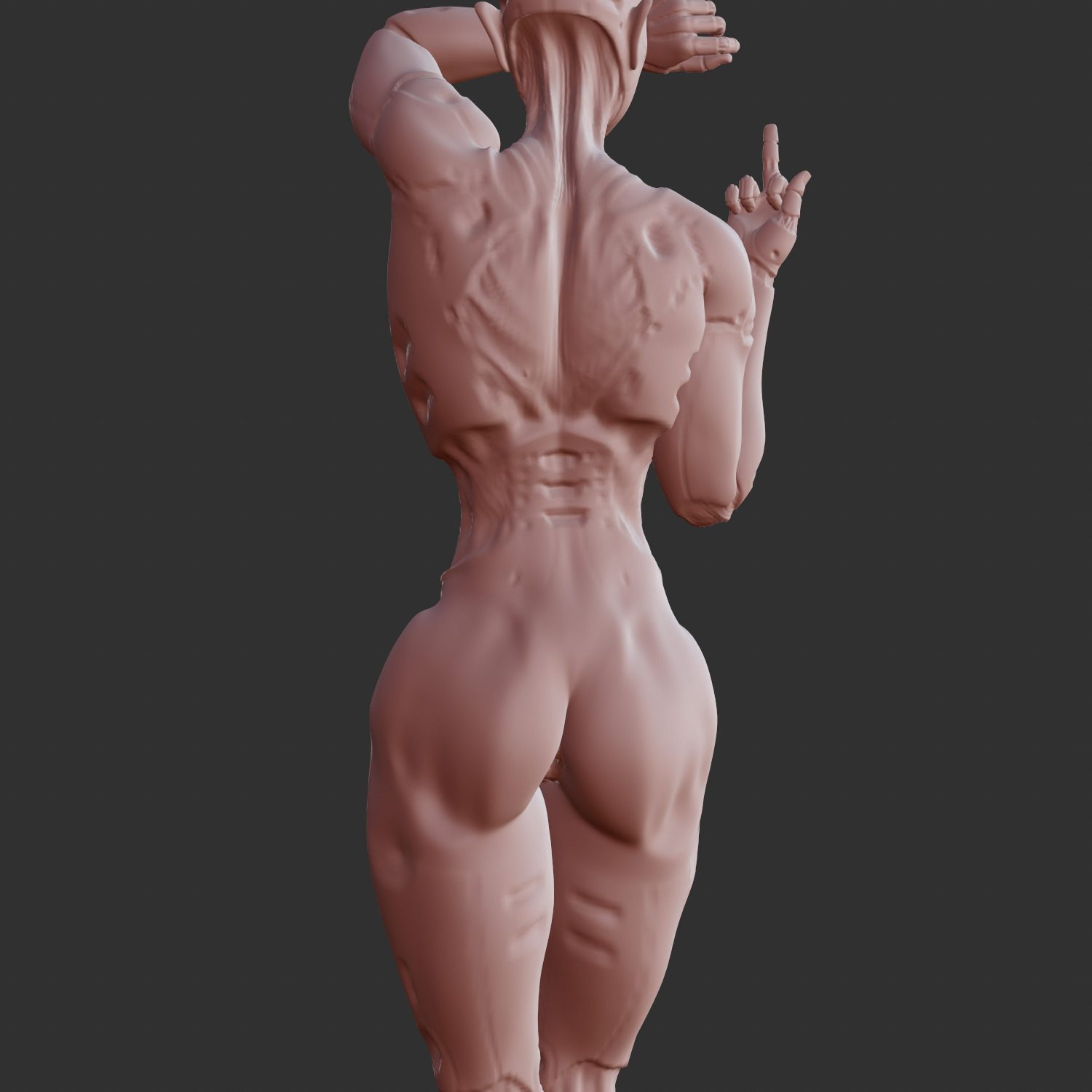 Futuristic Sci-Fi Babe with Metal Body Attitude STL 3D print model_3