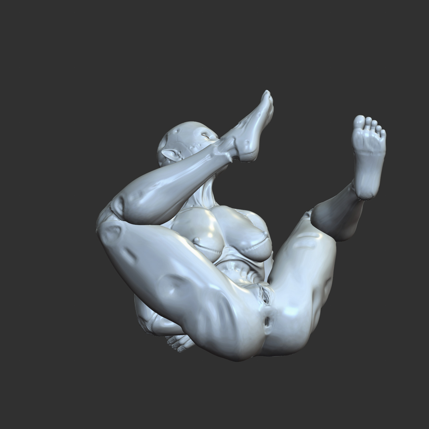 Futuristic Half-Robot Half-Woman Lewd 3D Model STL 3D print model_2