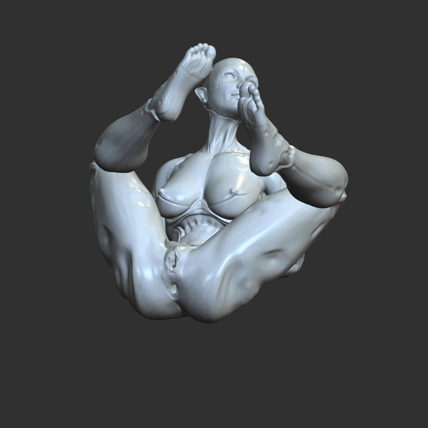 Futuristic Half-Robot Half-Woman Lewd 3D Model STL 3D print model_3