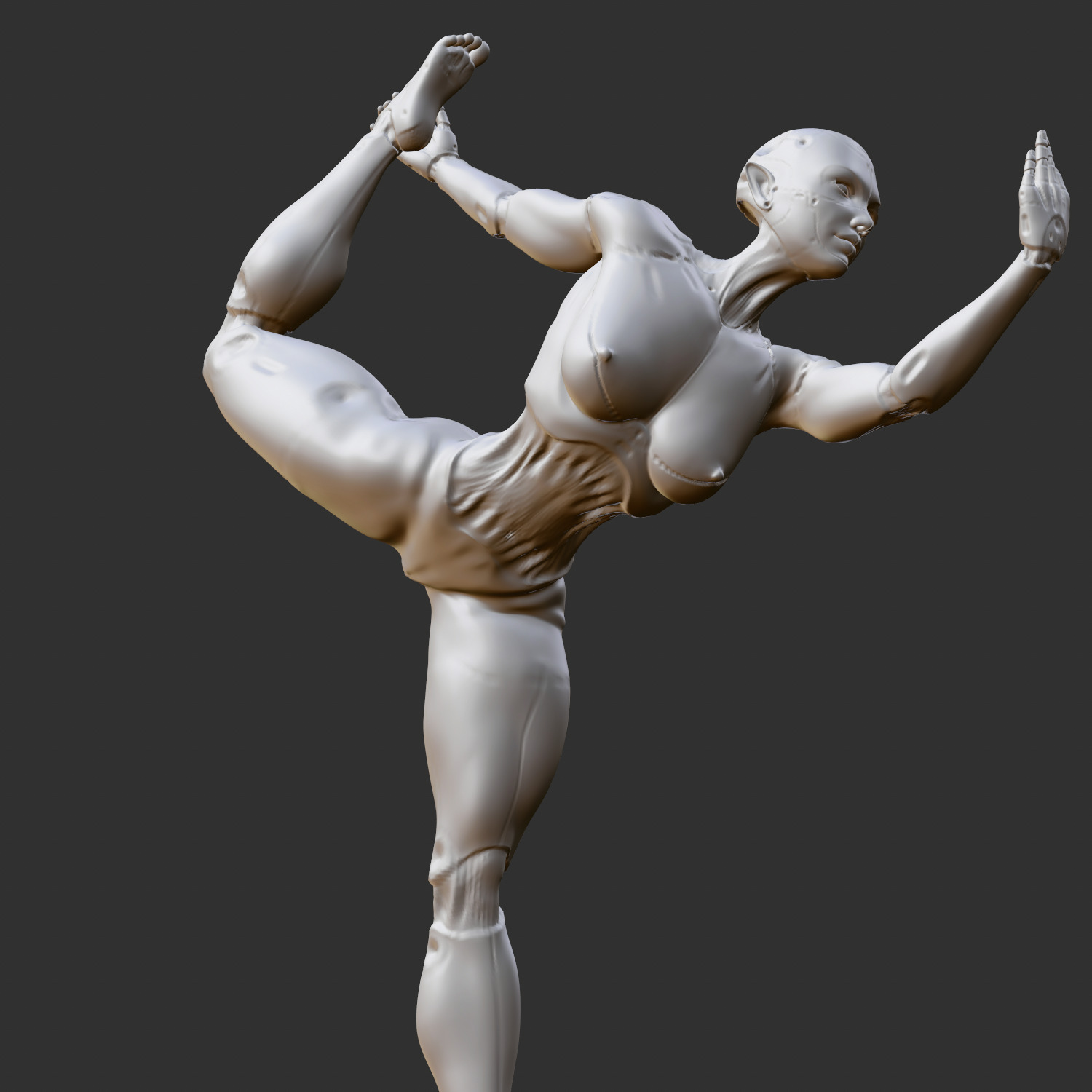 dancing robot girl 3D print model_4