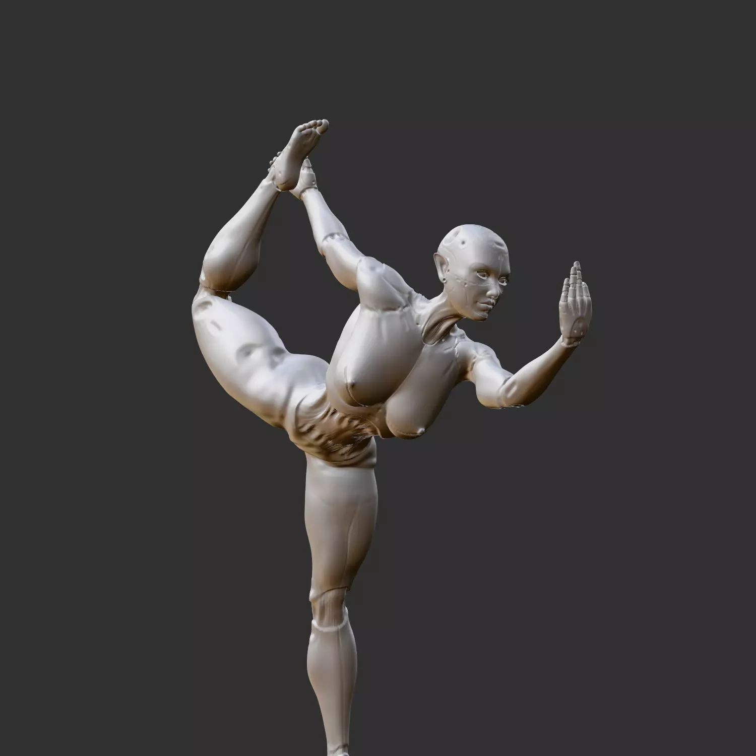 dancing robot girl 3D print model_0