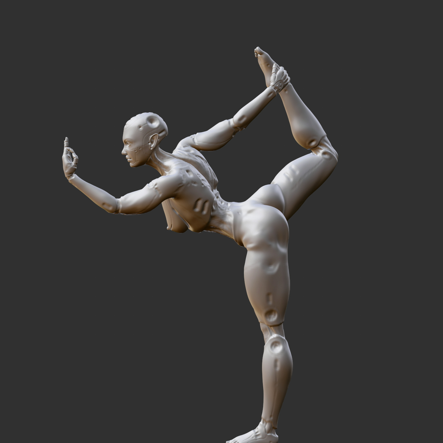 dancing robot girl 3D print model_3