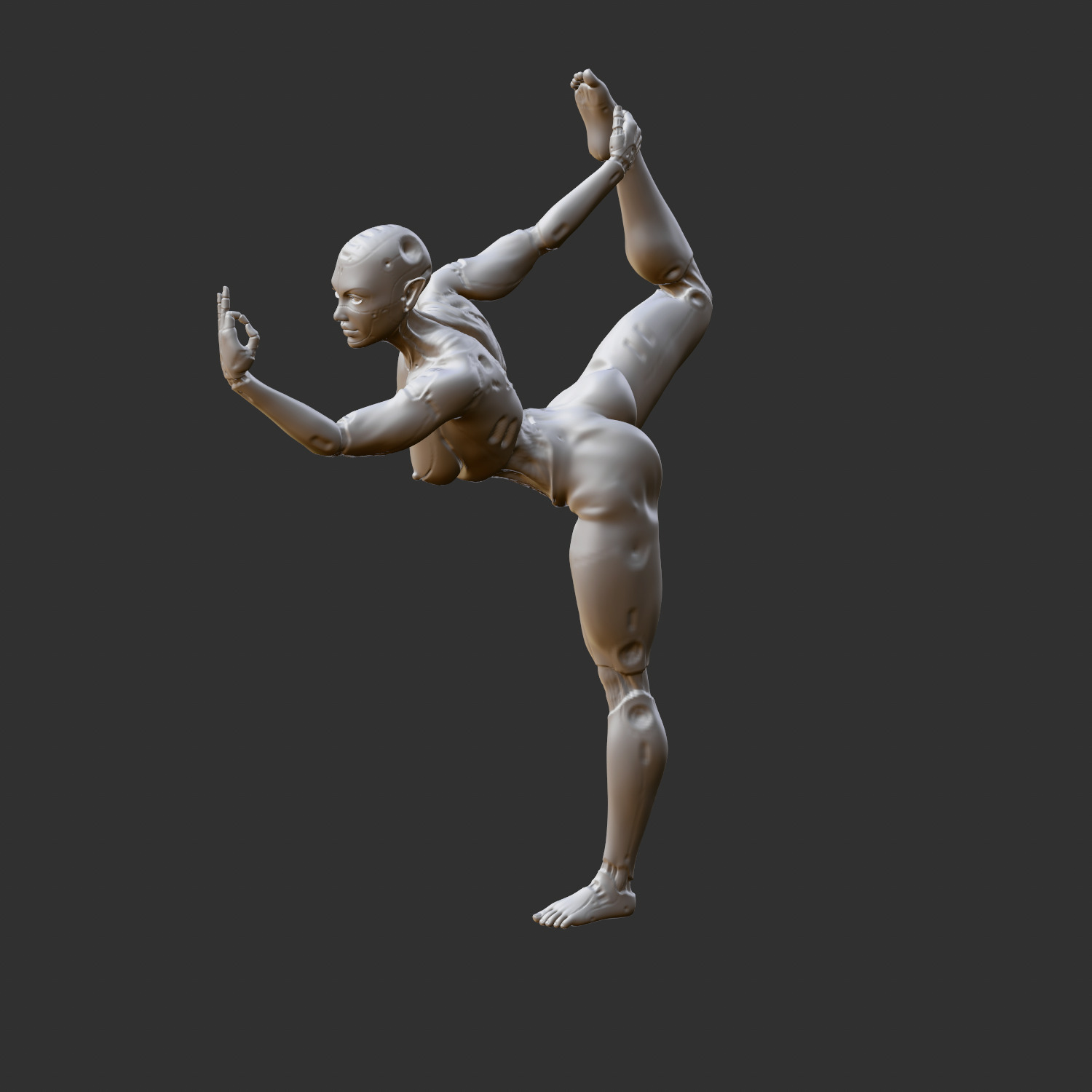dancing robot girl 3D print model_1