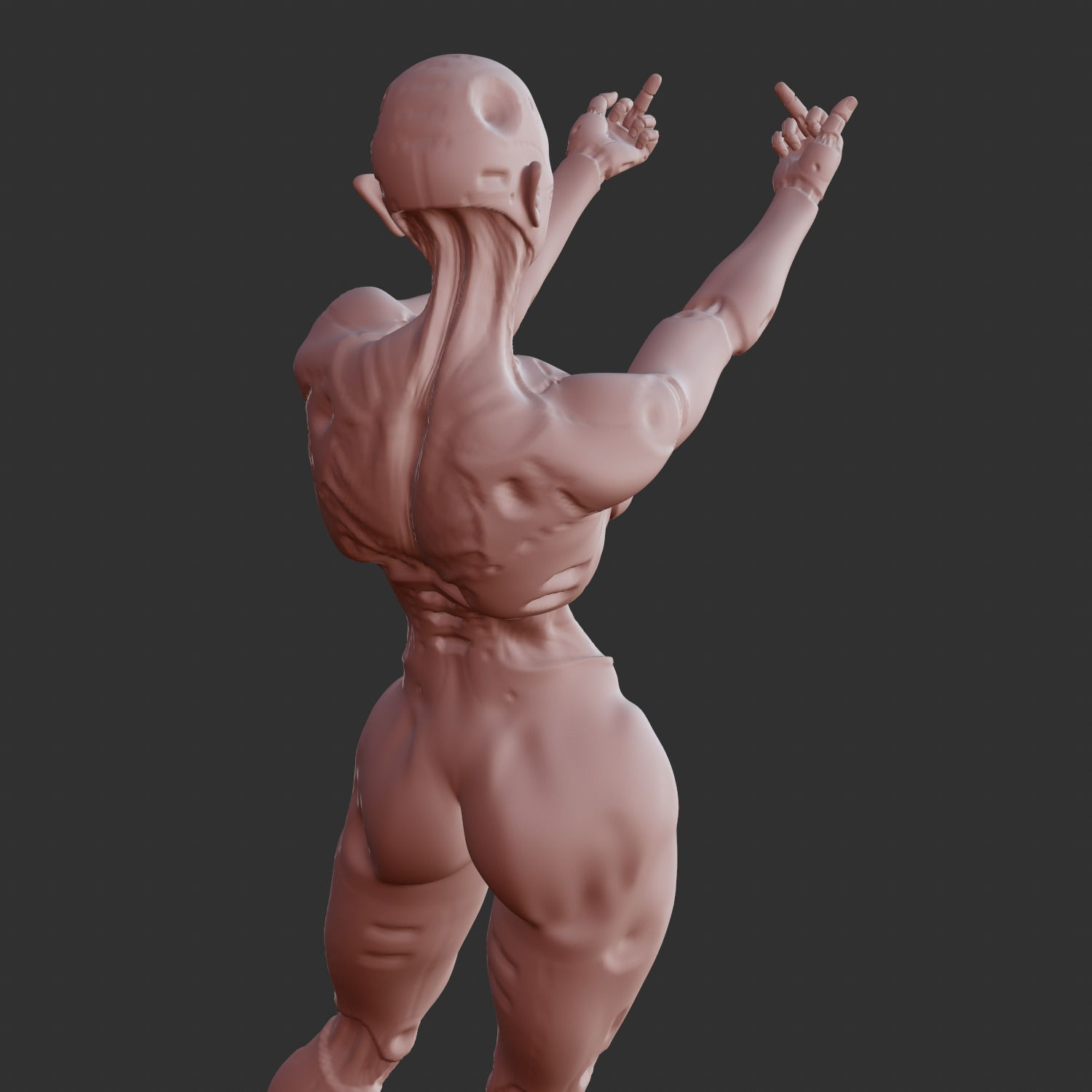 Cyberpunk Mecha Girl Nude Pin-Up 3D STL 3D print model_4