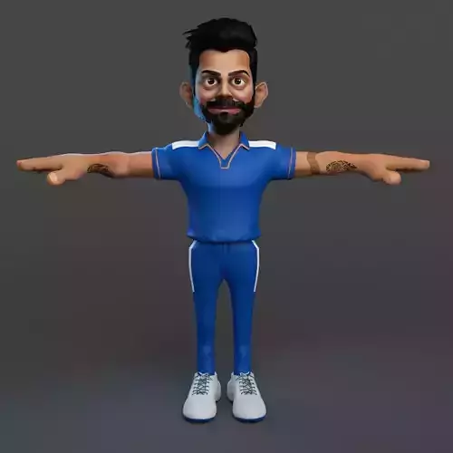 Virat Kohli low poly 3d Model