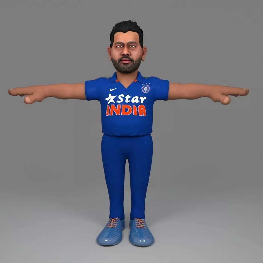 Rohit Sharma 3D model Rigged Low-poly 3D model