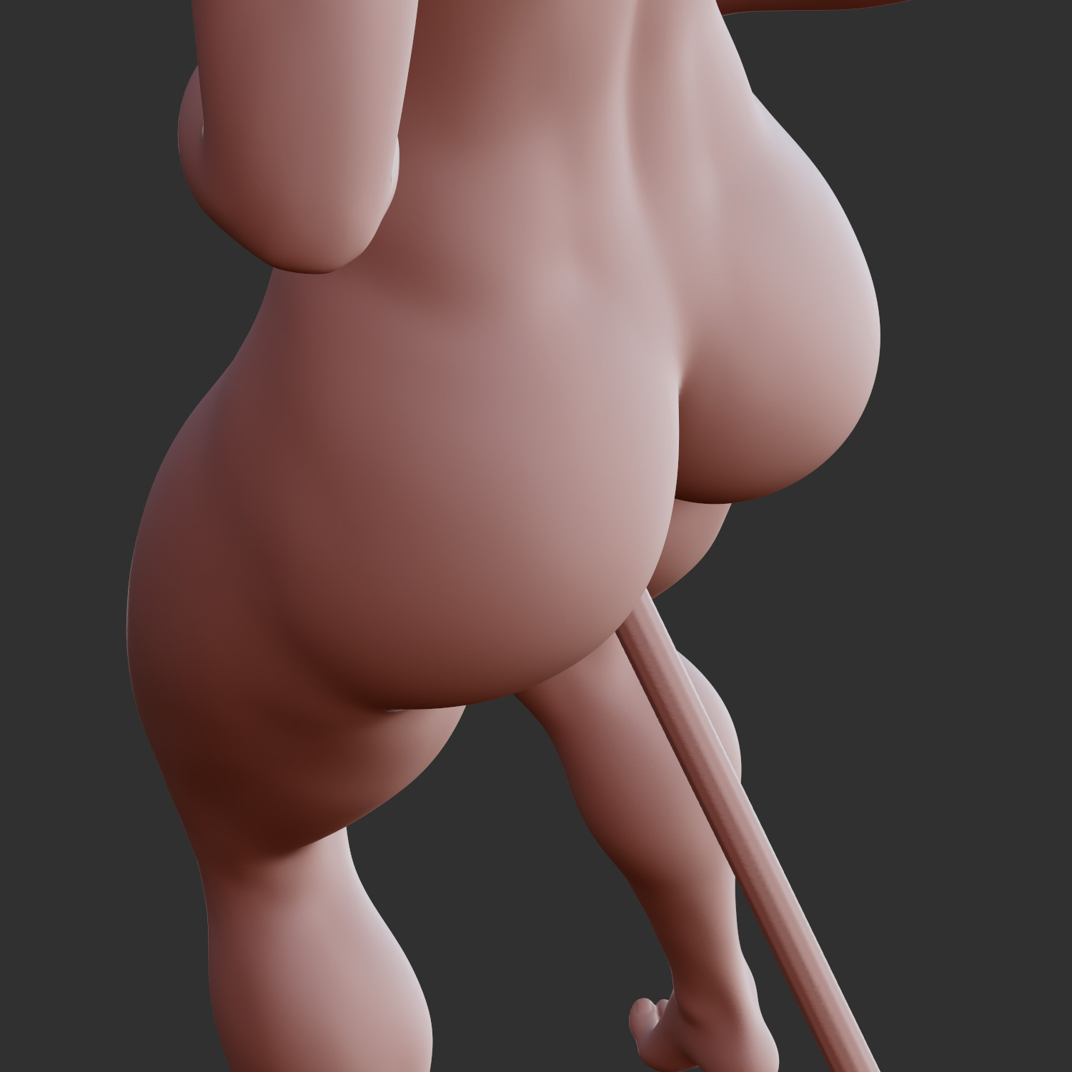 Curvy Anime Girl Playful Erotic Pose 3D Model STL 3D print model_8