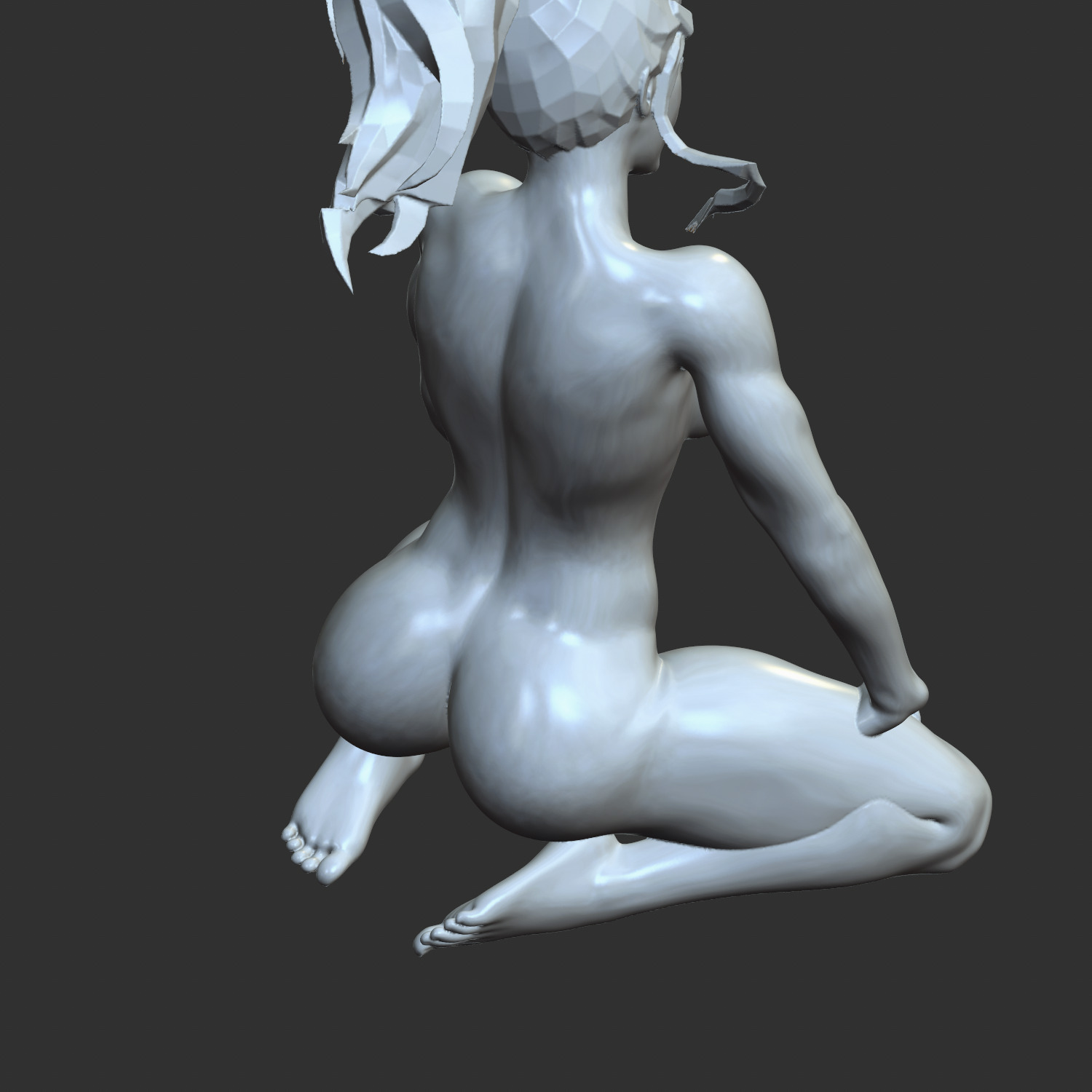 Curvy Anime Babe Sitting Naughty Pose 3D Model STL 3D print model_2