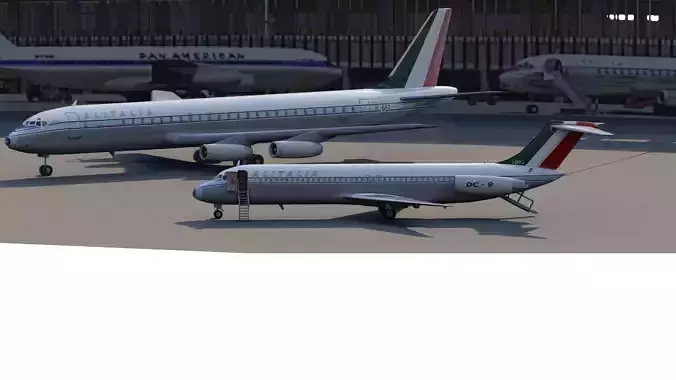 ALITALIA 1967 DC-8-62 and DC-9-32