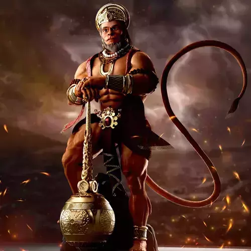 Hanuman Ji 3D Model Rigged Low-poly 3D model