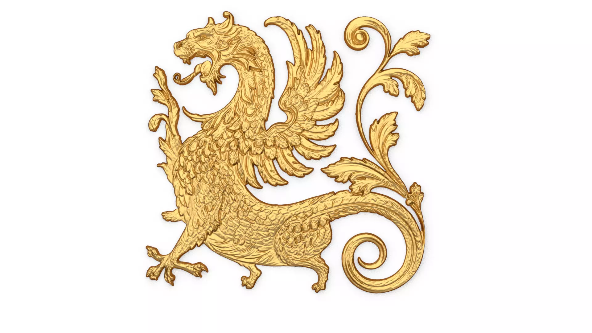  3D Printable Fantasy Dragon Creature Relief 3D print model_0