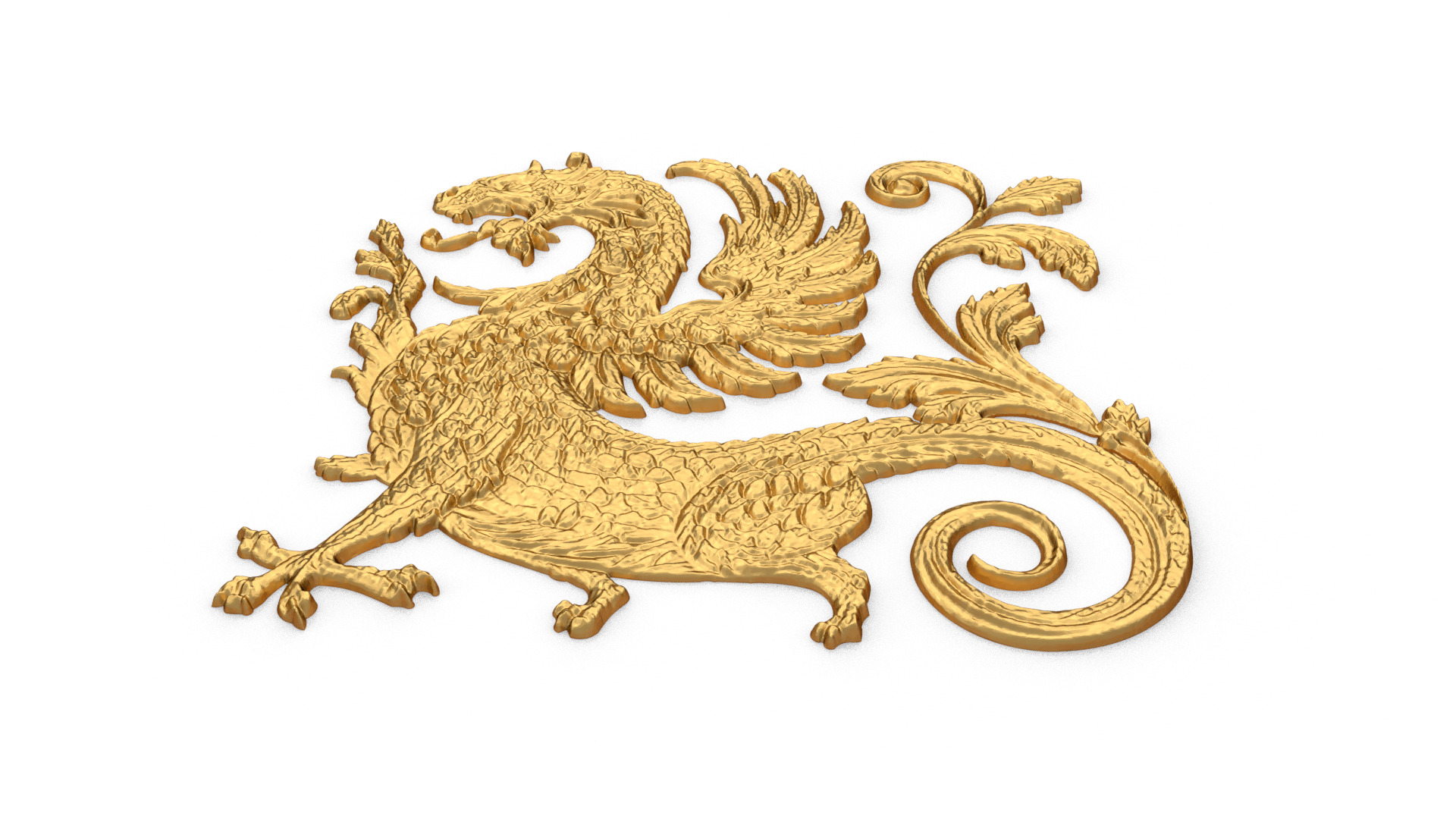  3D Printable Fantasy Dragon Creature Relief 3D print model_4