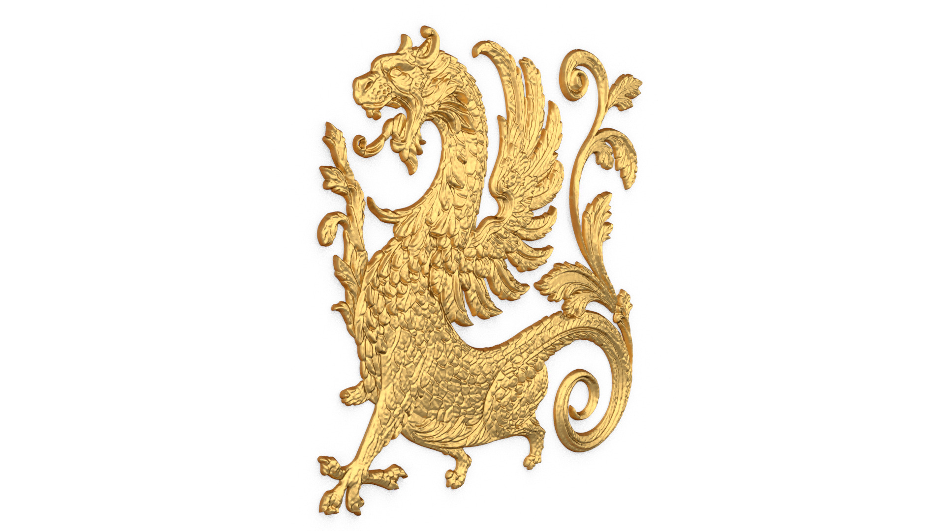  3D Printable Fantasy Dragon Creature Relief 3D print model_2