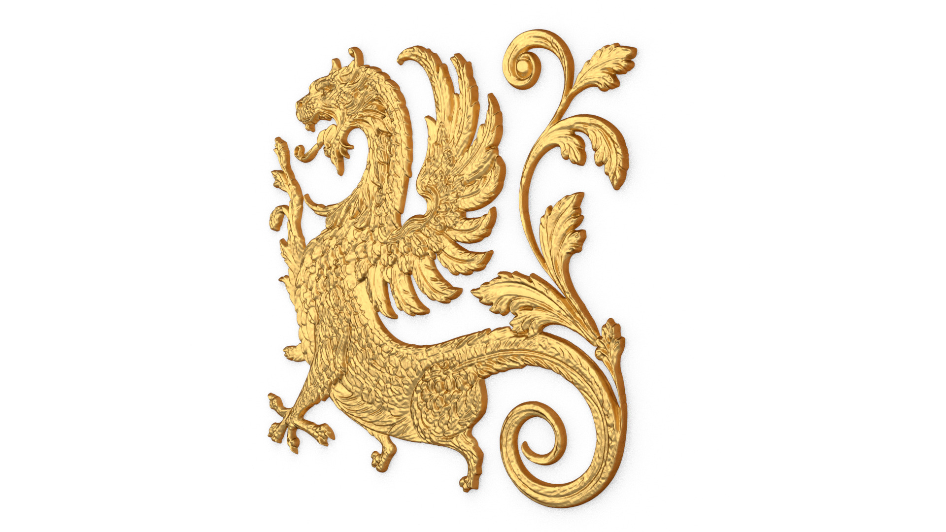  3D Printable Fantasy Dragon Creature Relief 3D print model_1