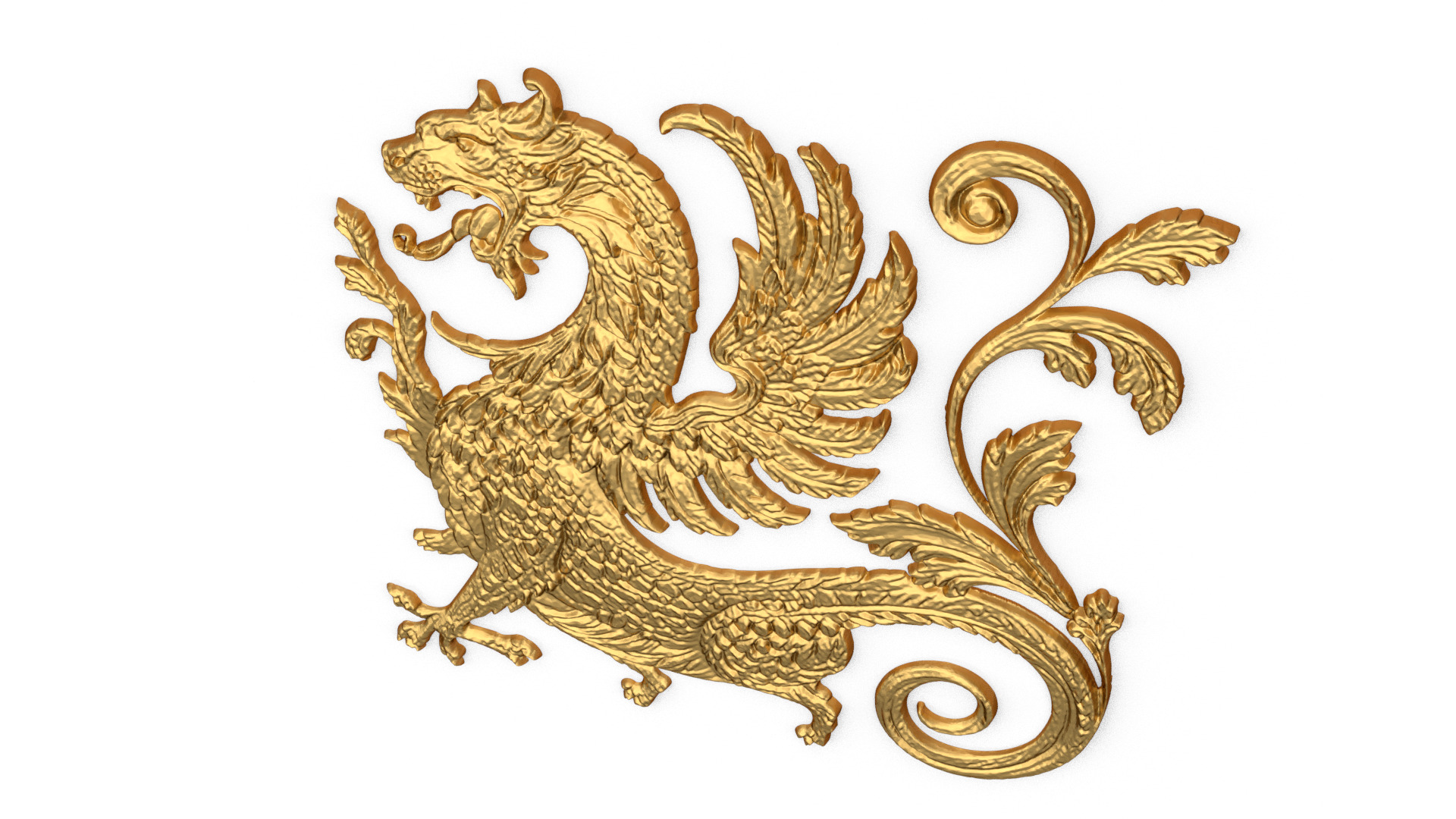  3D Printable Fantasy Dragon Creature Relief 3D print model_3