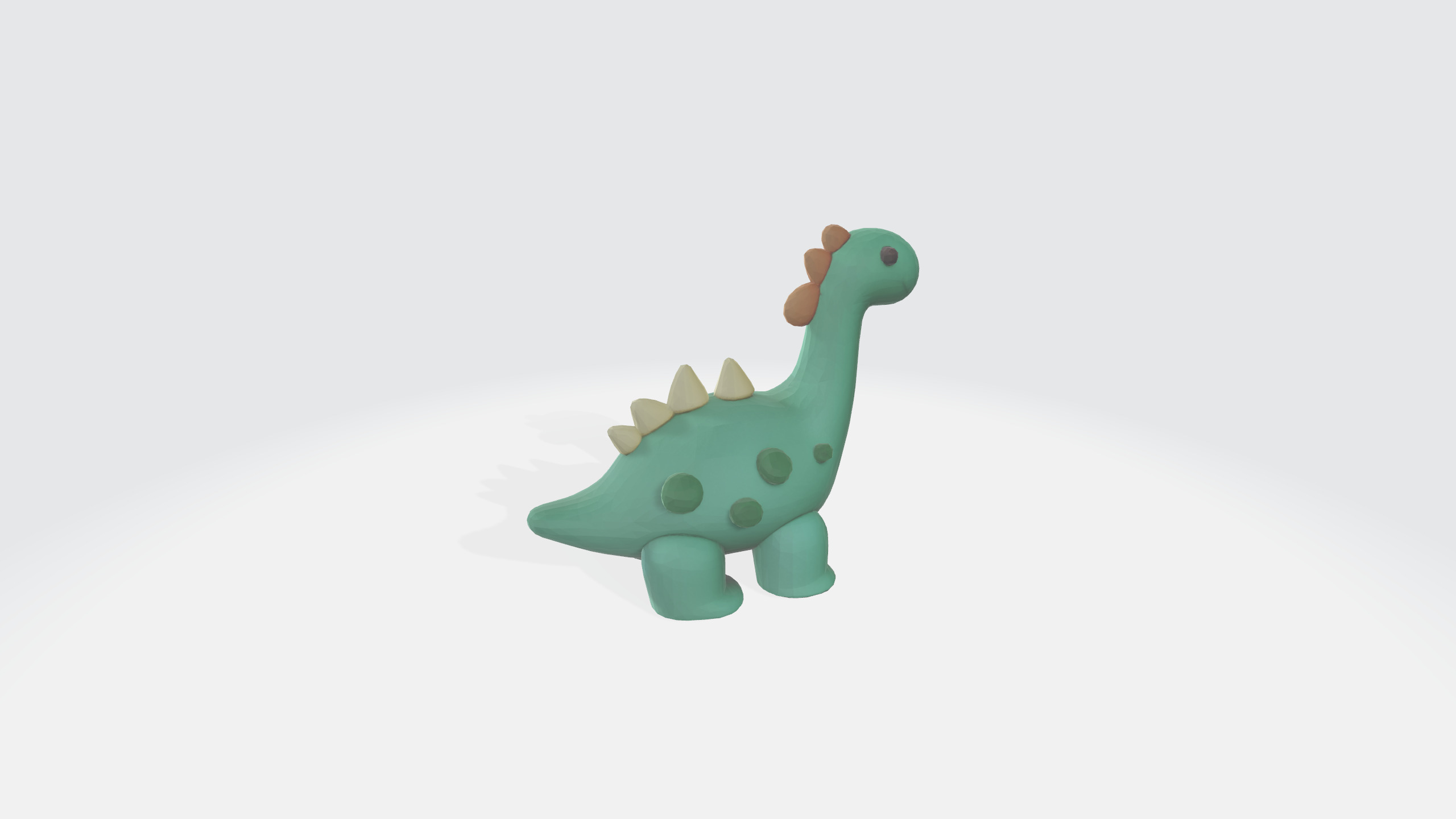 Dino cartoon model Low-poly 3D model_3