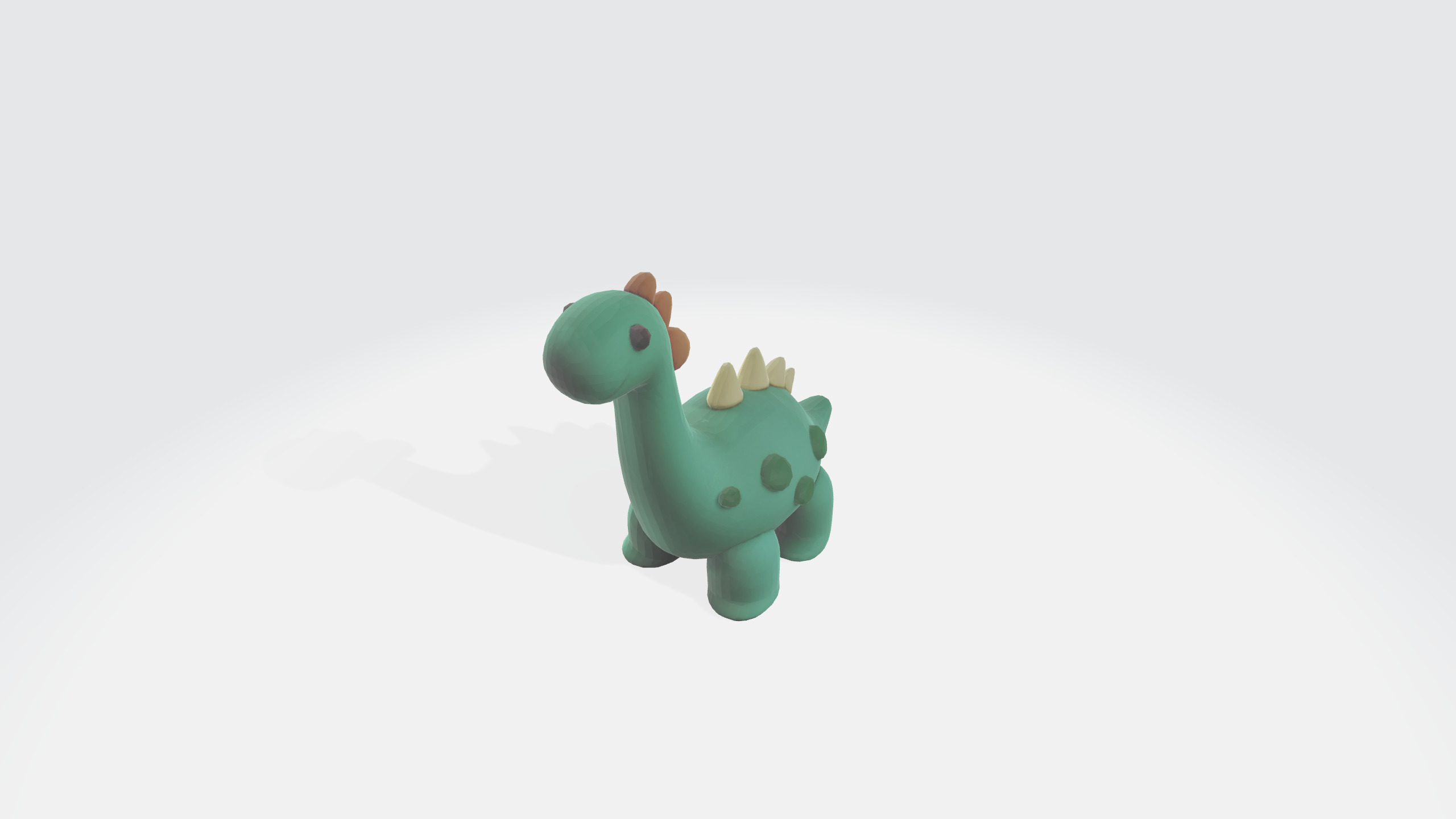 Dino cartoon model Low-poly 3D model_4