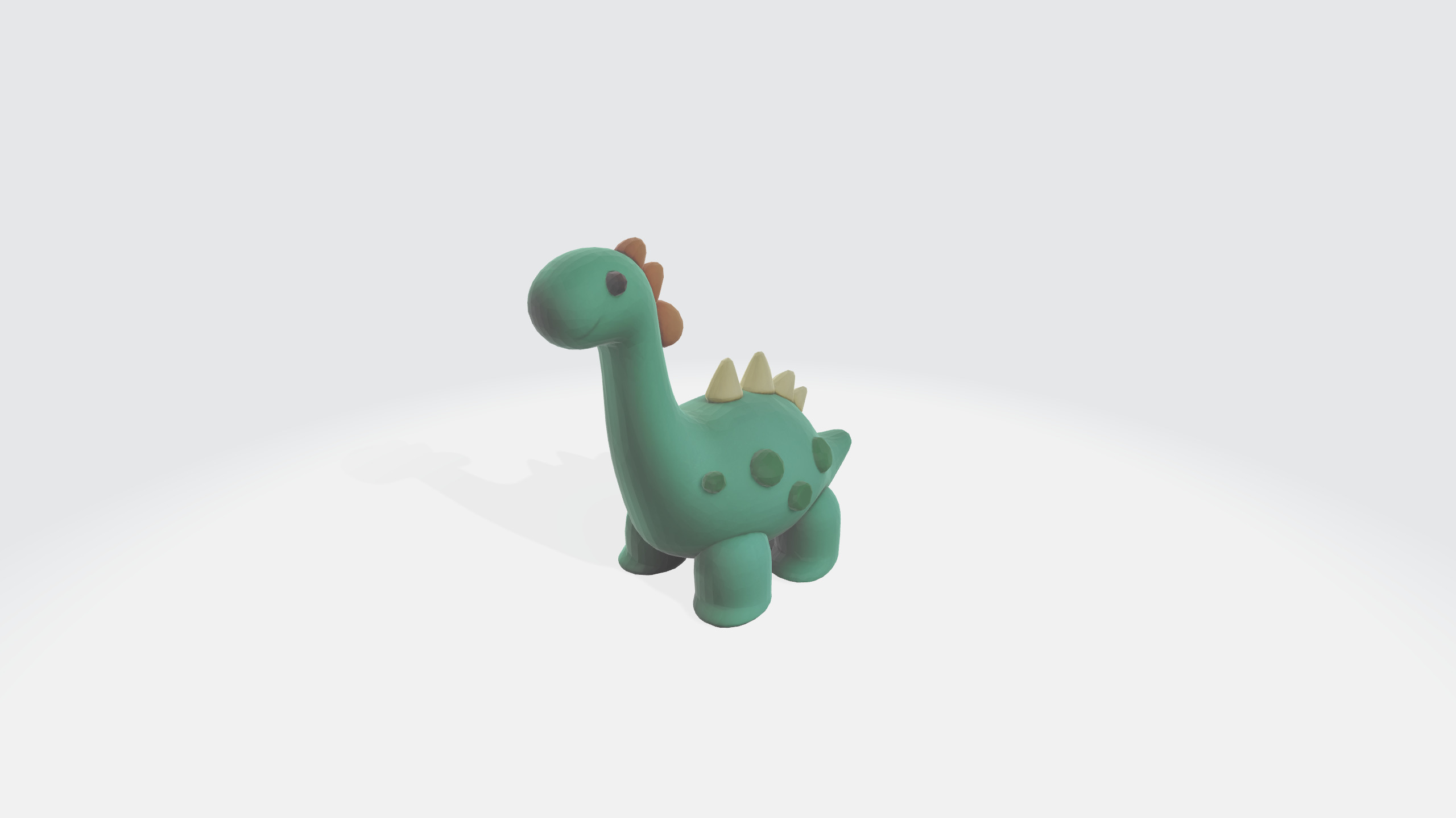 Dino cartoon model Low-poly 3D model_1